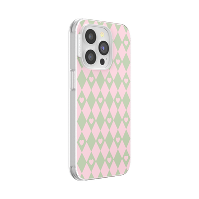 Secondary image for hover Harlequin Hearts Pink — iPhone 14 Pro for MagSafe