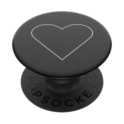 Secondary image for hover White Heart Black — Adhesive PopGrip