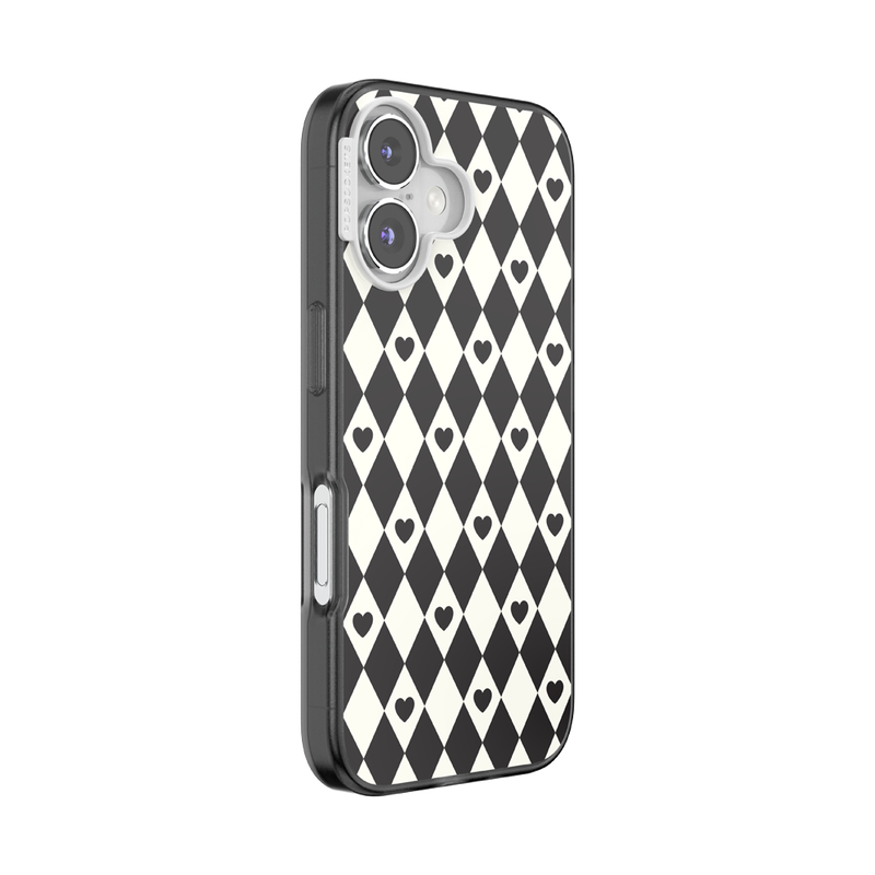 Harlequin Hearts Black — iPhone 16 MagSafe Case image number 1