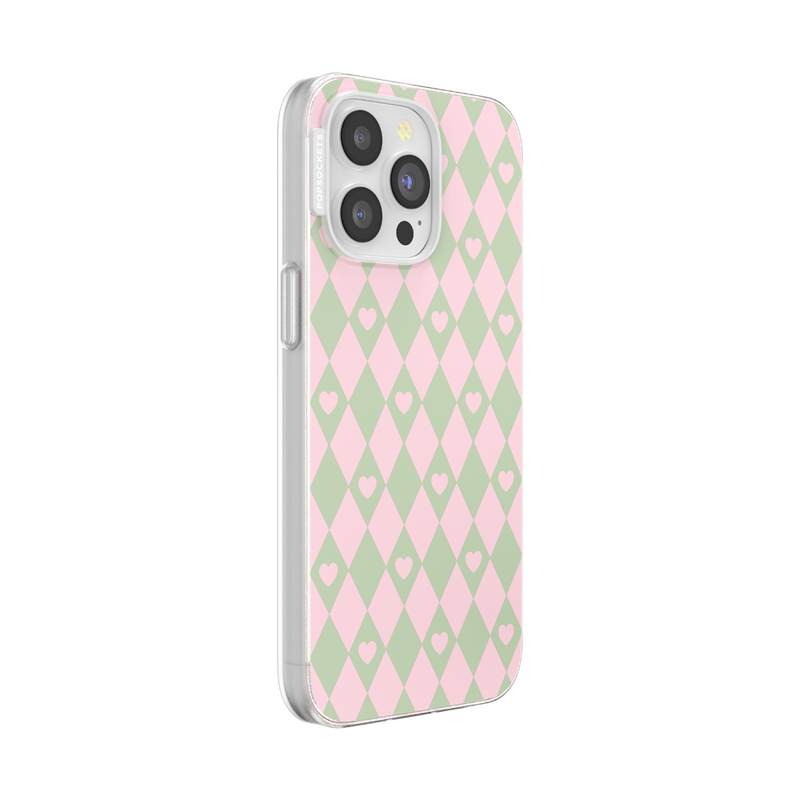 Harlequin Hearts Pink — iPhone 15 Pro Max MagSafe Case image number 1
