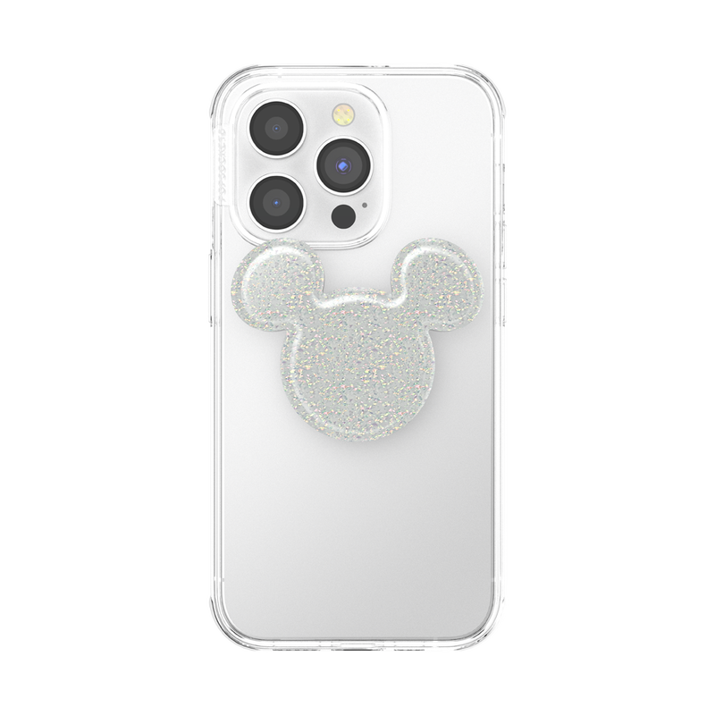 Earridescent White Glitter Mickey Mouse — Adhesive PopGrip image number 3