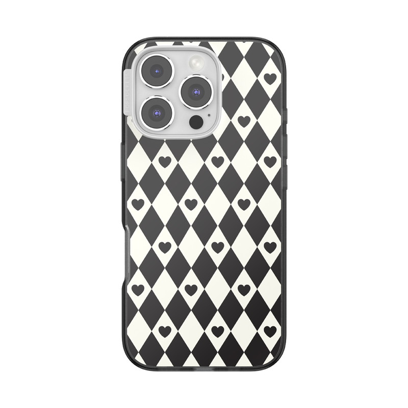 Harlequin Hearts Black — iPhone 16 Pro MagSafe Case image number 0