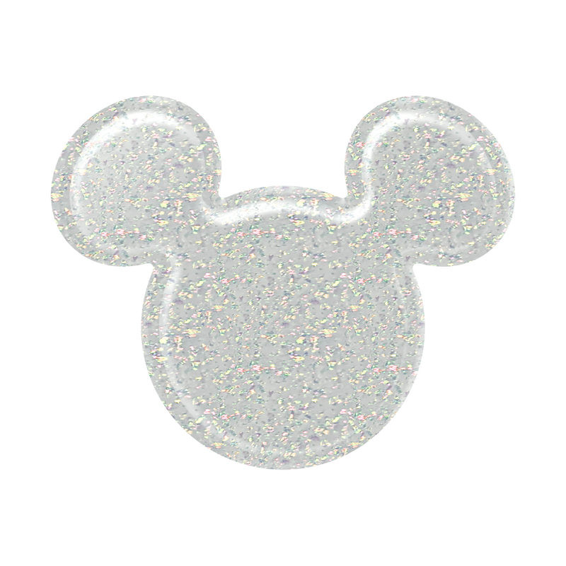 Earridescent White Glitter Mickey Mouse — Adhesive PopGrip image number 1