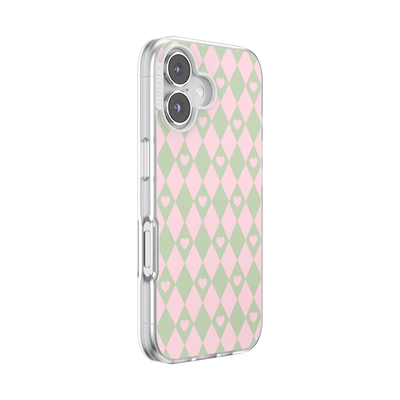 Secondary image for hover Harlequin Hearts Pink — iPhone 16 for MagSafe
