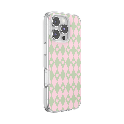 Secondary image for hover Harlequin Hearts Pink — iPhone 16 Pro for MagSafe